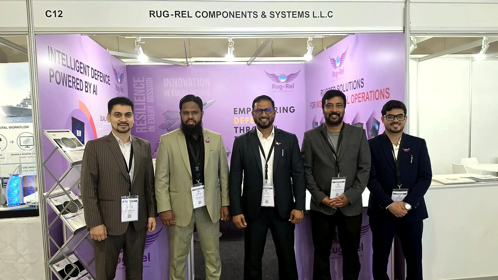 Rug-Rel team and visitors at the AJBAN UAE 2026 defence exhibition, image 1